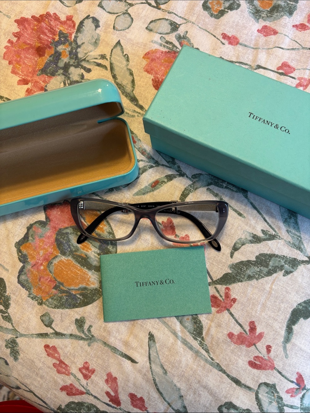 Tiffany & Co. Silver women’s Eyeglass Frames with Tiffany Blue Case